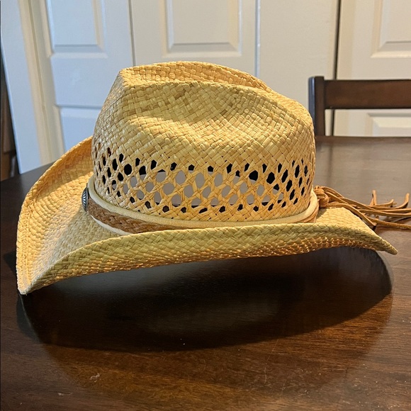 Shady Brady hat Woven Straw Western Hat with Braided Leather Band - Picture 2 of 12